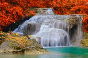 Seasons Autumn Waterfalls Nature wallpaper thumb