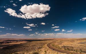 Desert Road Clouds HD wallpaper thumb