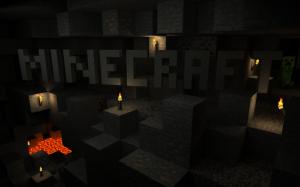 Minecraft Black Creeper Torch Lava Redstone HD wallpaper thumb