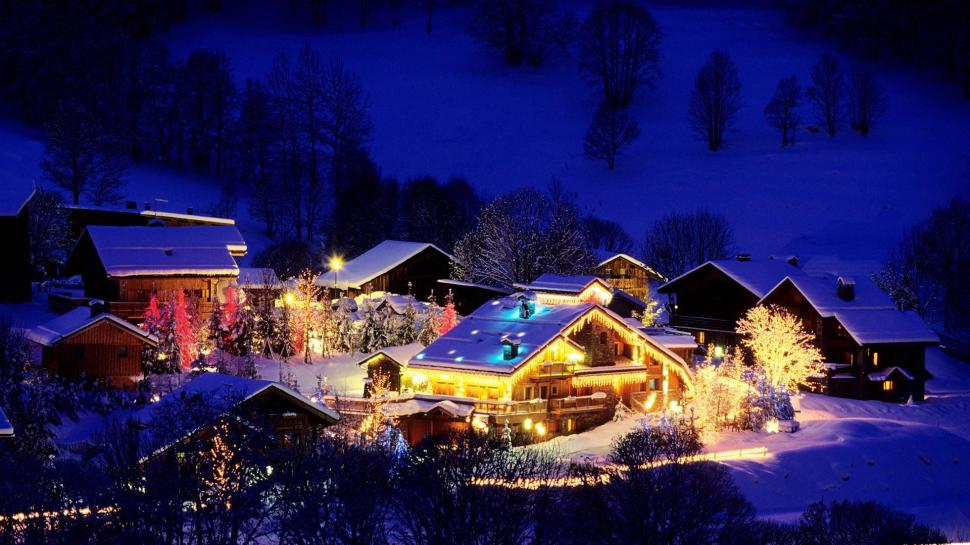 Christmas In A Mountain Village In France wallpaper,lights HD wallpaper,village HD wallpaper,christmas HD wallpaper,mountains HD wallpaper,nature & landscapes HD wallpaper,1920x1080 wallpaper