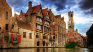 Canal In Bruges Belgium Hdr wallpaper thumb