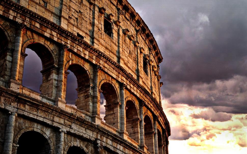 Colosseum, Rome, Italy, clouds, dusk wallpaper,Colosseum HD wallpaper,Rome HD wallpaper,Italy HD wallpaper,Clouds HD wallpaper,Dusk HD wallpaper,1920x1200 wallpaper