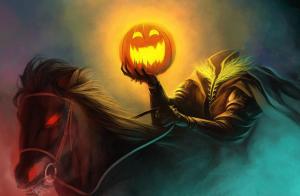 halloween, holiday, headless horseman, pumpkin, horse wallpaper thumb
