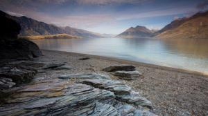 Rock Textures On A Fjord Beach In New Zeal wallpaper thumb