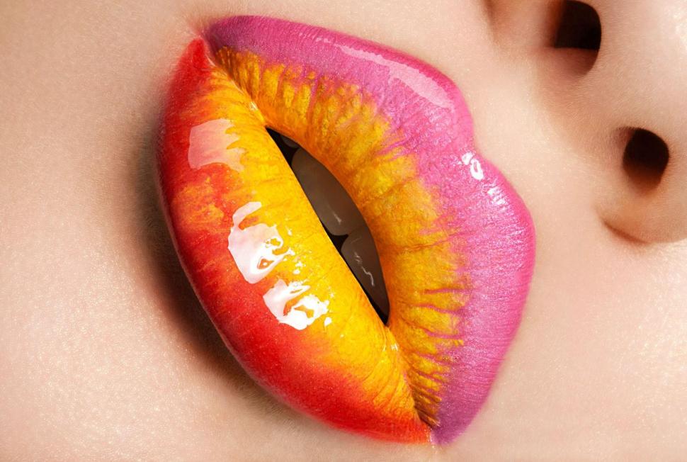 Rainbow Lips wallpaper,face wallpaper,lipstick wallpaper,lips wallpaper,pink wallpaper,1600x1076 wallpaper