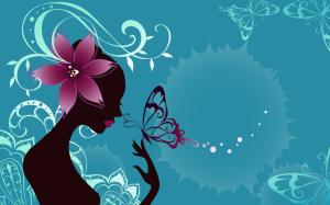 Girl With Butterfly  Laptop Backgrounds wallpaper thumb