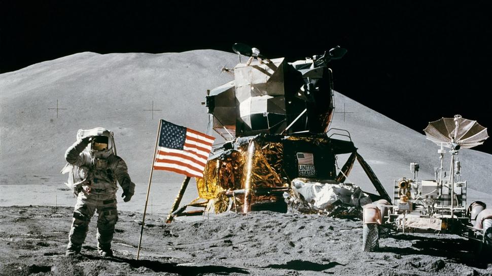 Moon, Astronaut, NASA, American Flag wallpaper,moon HD wallpaper,astronaut HD wallpaper,nasa HD wallpaper,american flag HD wallpaper,1920x1080 wallpaper