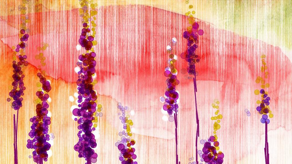 Bubble Flowers wallpaper,spring HD wallpaper,artistic HD wallpaper,puple HD wallpaper,pink yellow HD wallpaper,bubbles HD wallpaper,summer HD wallpaper,flowers HD wallpaper,3d & abstract HD wallpaper,1920x1080 wallpaper