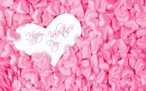 Happy Valentine's Day, many pink love hearts wallpaper thumb