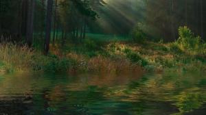 Forest Lake In Hd wallpaper thumb