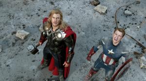 Thor and Captain America in The Avengers wallpaper thumb