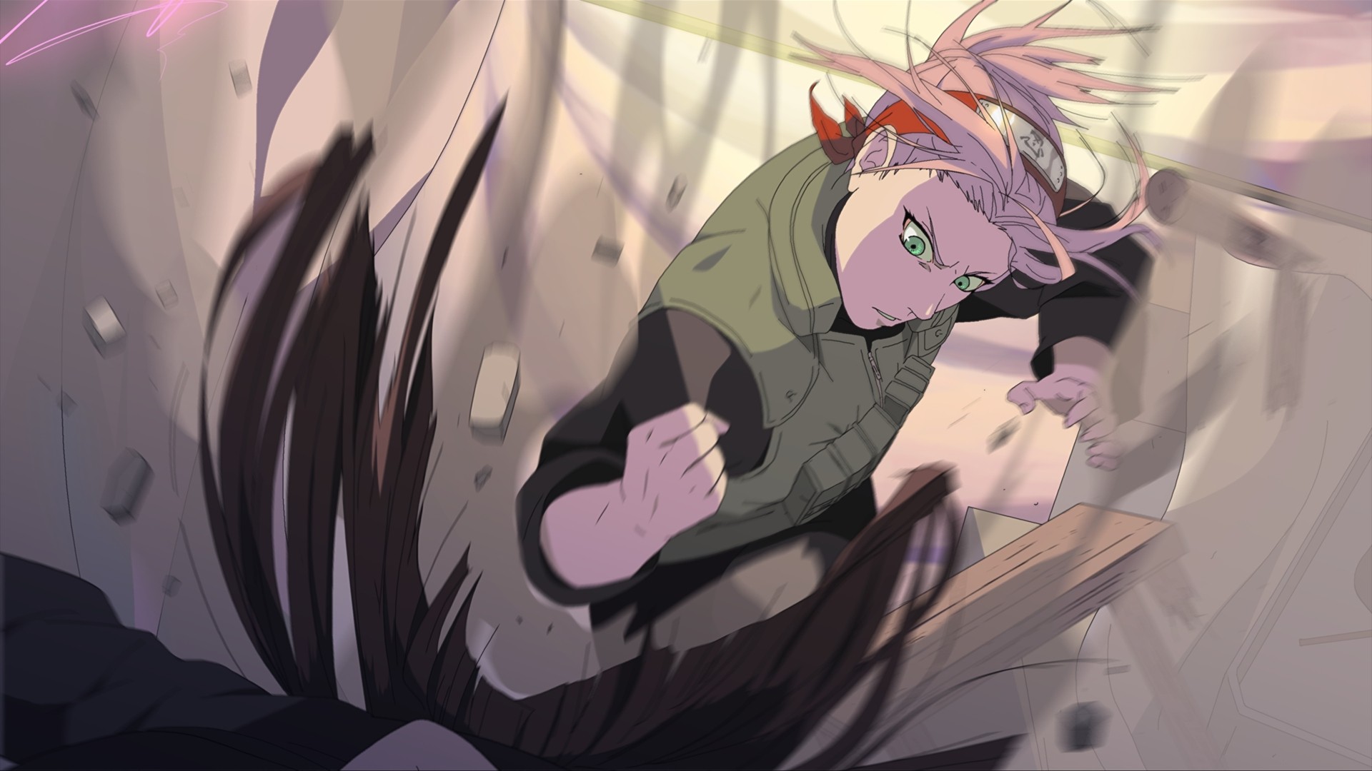 Naruto Shippuuden, Anime, Haruno Sakura, Fighting, Anime Boy wallpaper