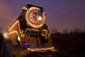 new year, christmas, steam locomotive, fairy tale, miracle wallpaper thumb