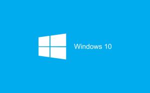 Blue Background, Windows 10, Logo wallpaper thumb