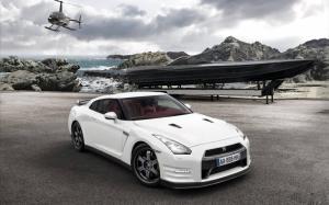 Helicopter Nissan GT R wallpaper thumb