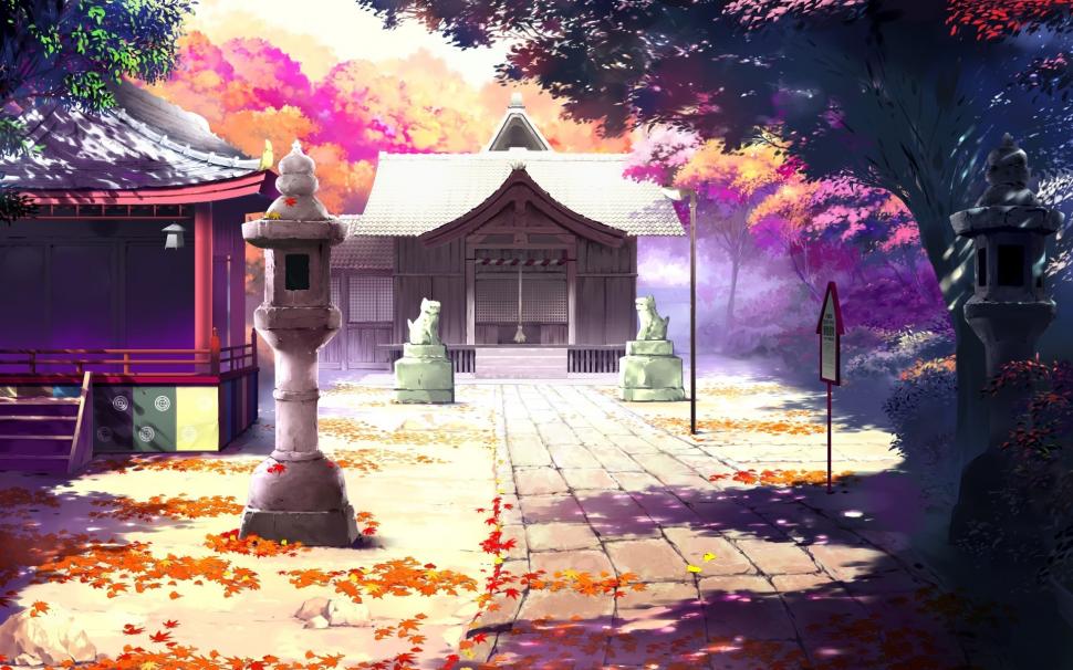 Beautiful anime scenery, houses, autumn wallpaper,Beautiful HD wallpaper,Anime HD wallpaper,Scenery HD wallpaper,Houses HD wallpaper,Autumn HD wallpaper,1920x1200 wallpaper