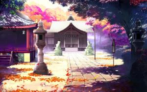 Beautiful anime scenery, houses, autumn wallpaper thumb