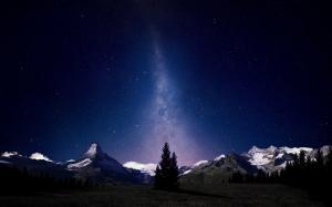 Swiss Alps Night Sky wallpaper thumb