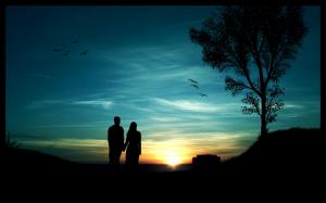 Couple Enjoy Sunset wallpaper thumb