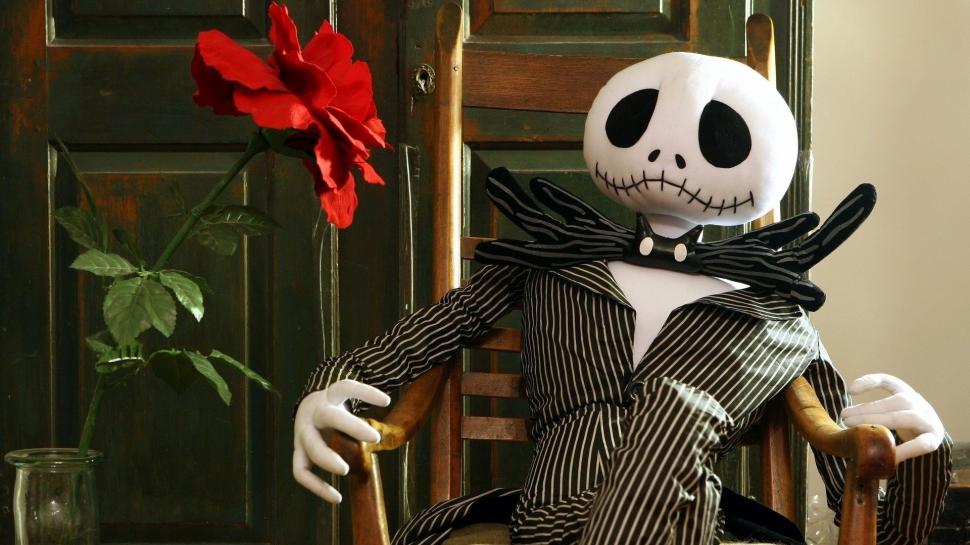 The Nightmare Before Christmas, Movies, Red Flowers, Chair, Sitting wallpaper,the nightmare before christmas HD wallpaper,movies HD wallpaper,red flowers HD wallpaper,chair HD wallpaper,sitting HD wallpaper,1920x1080 wallpaper