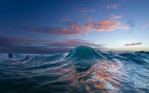 Ocean, sunset, sea wave, water wallpaper thumb