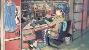 Anime Girls, Dormitory, Laptop wallpaper thumb
