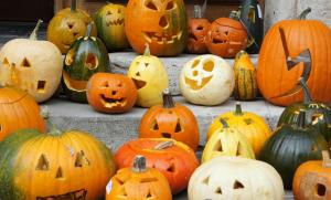pumpkin, set, halloween, holiday, ladder wallpaper thumb