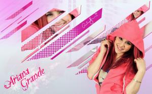 Ariana Grande Cute Pink Jacket wallpaper thumb