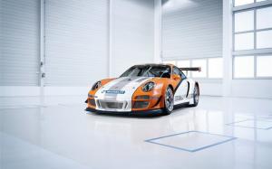 Porsche Race Car Garage HD wallpaper thumb