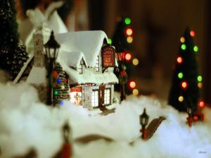 new year, christmas, ornament, house, snow, cosiness wallpaper thumb