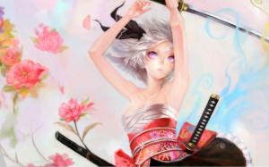 Anime Girls, Touhou, Konpaku Youmu, Sword wallpaper thumb