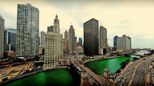 Chicago, Illinois, skyscrapers, water, bridge wallpaper thumb