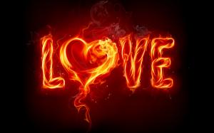Love of red flame wallpaper thumb