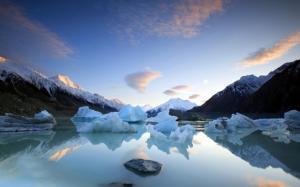 Winter, Mountain, Lake, Iceberg, Landscape wallpaper thumb