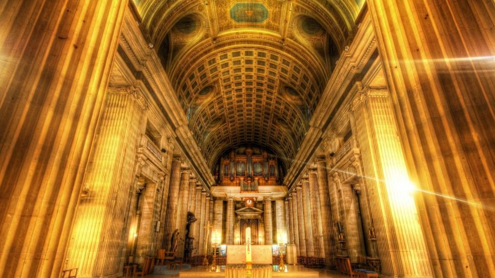 Beautiful Alter In Cathedral Hdr wallpaper,ceiling HD wallpaper,cathedral HD wallpaper,alter HD wallpaper,animals HD wallpaper,1920x1080 wallpaper