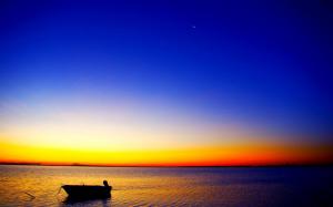 Lonely Boat @ Sunset wallpaper thumb