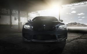 BMW M6 Coupe F13 black car front view wallpaper thumb
