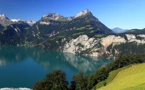Switzerland, Morschach, mountains, lake, nature scenery wallpaper thumb