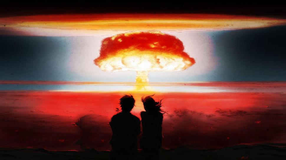 Watching a nuclear explosion wallpaper,anime HD wallpaper,1920x1080 HD wallpaper,explosion HD wallpaper,bomb HD wallpaper,mushroom cloud HD wallpaper,1920x1080 wallpaper