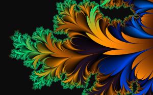 Colorful fractal feather wallpaper thumb