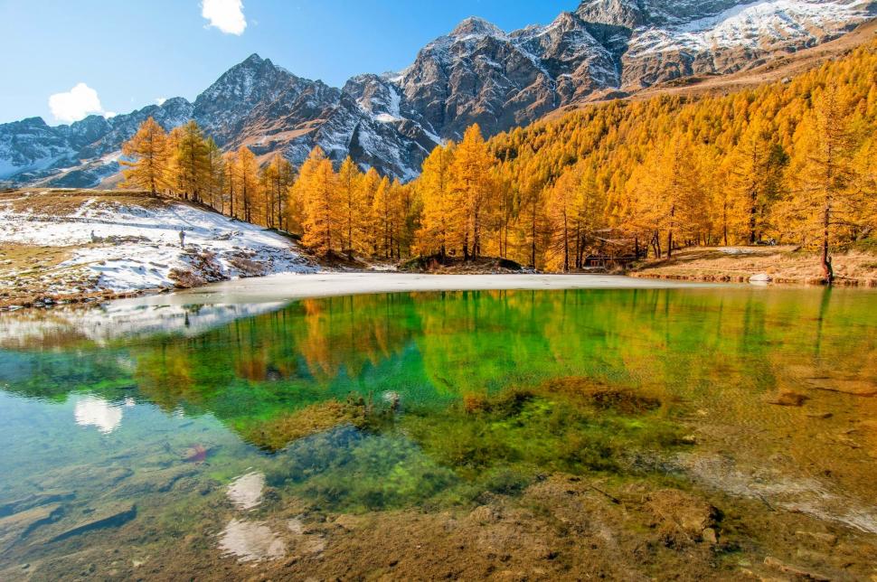 Landscape, Nature, Lake, Mountain, Forest, Fall, Italy, Snow, Snowy Peak, Reflection wallpaper,landscape HD wallpaper,nature HD wallpaper,lake HD wallpaper,mountain HD wallpaper,forest HD wallpaper,fall HD wallpaper,italy HD wallpaper,snow HD wallpaper,snowy peak HD wallpaper,reflection HD wallpaper,2048x1360 wallpaper