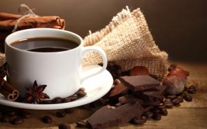 Coffee Chocolate Food Cups Beans High Resolution wallpaper thumb