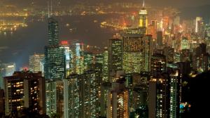 Hong Kong Buildings Skyscrapers Night HD wallpaper thumb