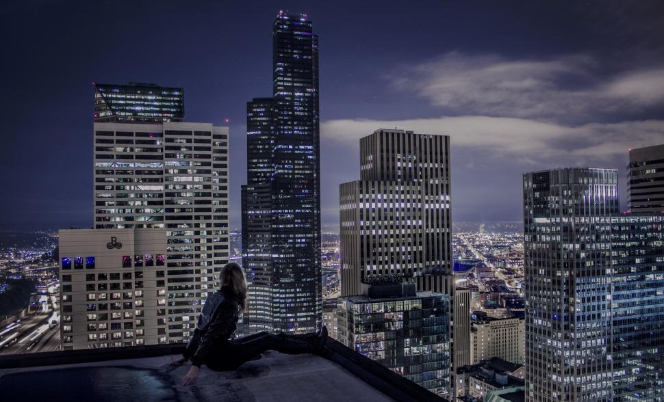 Architecture, City, Seattle, Woman, Model, Rooftop wallpaper,architecture HD wallpaper,city HD wallpaper,seattle HD wallpaper,woman HD wallpaper,model HD wallpaper,rooftop HD wallpaper,2048x1242 wallpaper