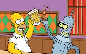 The Simpsons Home Futurama Bender Beer Alcohol HD wallpaper thumb