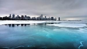 Frozen City Lake wallpaper thumb