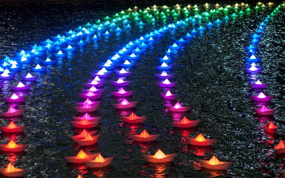 Colorful paper boats, rainbow color, night wallpaper,Colorful HD wallpaper,Paper HD wallpaper,Boats HD wallpaper,Rainbow HD wallpaper,Color HD wallpaper,Night HD wallpaper,1920x1200 wallpaper
