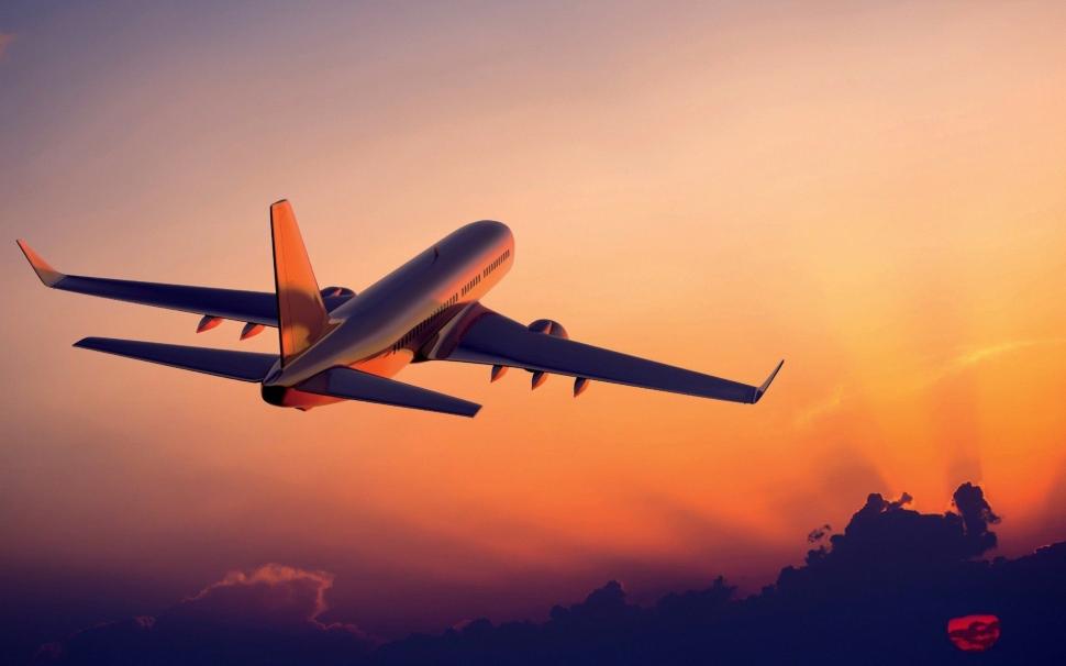 Airplane Taking Off Into The Sunset wallpaper | aircraft | Wallpaper Better