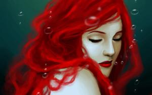 Fantasy Art, Red Hair, Woman, Bubbles wallpaper thumb