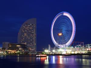Night Building Tokyo Ferris Wheel Ocean Boat HD wallpaper thumb